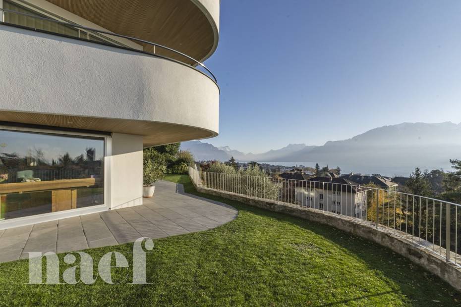 Appartement de haut standing de 4.5 pièces avec une grande terrasse, un jardin privatif et une vue panoramique sur le lac à vendre à Vevey