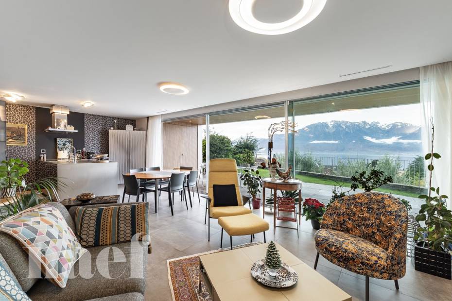 Appartement de haut standing de 4.5 pièces avec une grande terrasse, un jardin privatif et une vue panoramique sur le lac à vendre à Vevey